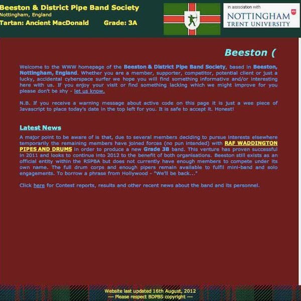 beeston and district pipe band