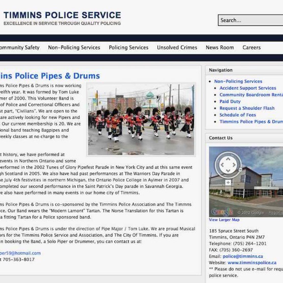 timmins police pipes and drums