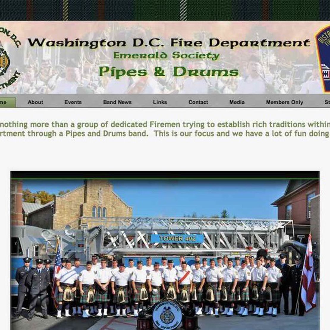 DCFD emerald society pipes and drums