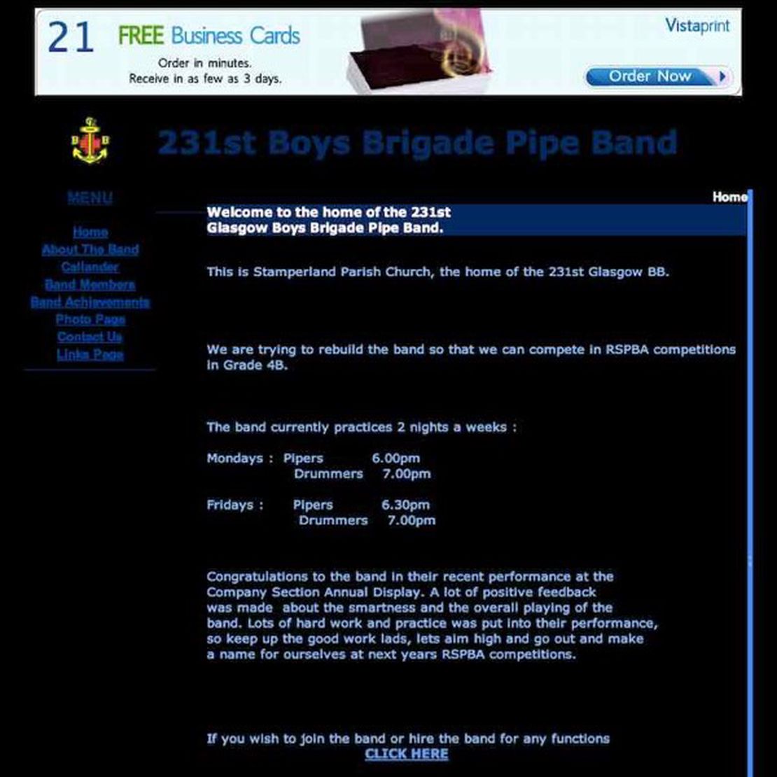 231st glasgow boys brigade pipe band