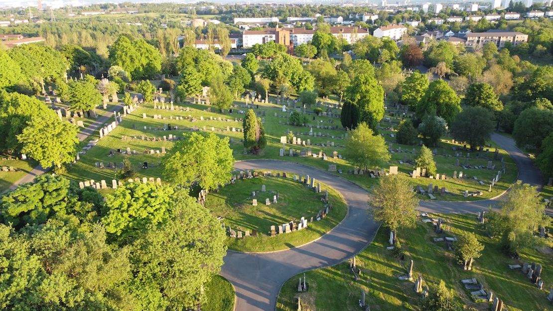 Scotlands first cremation at Glasgows Western Necropolis.