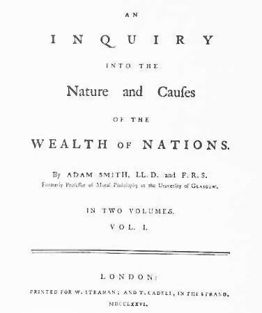 Wealth of Nations by Adam Smith published