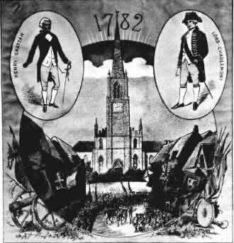 British goods are boycotted in Ireland; armed Volunteers parade in College Green, Dublin in November and demand 'a free trade or else'